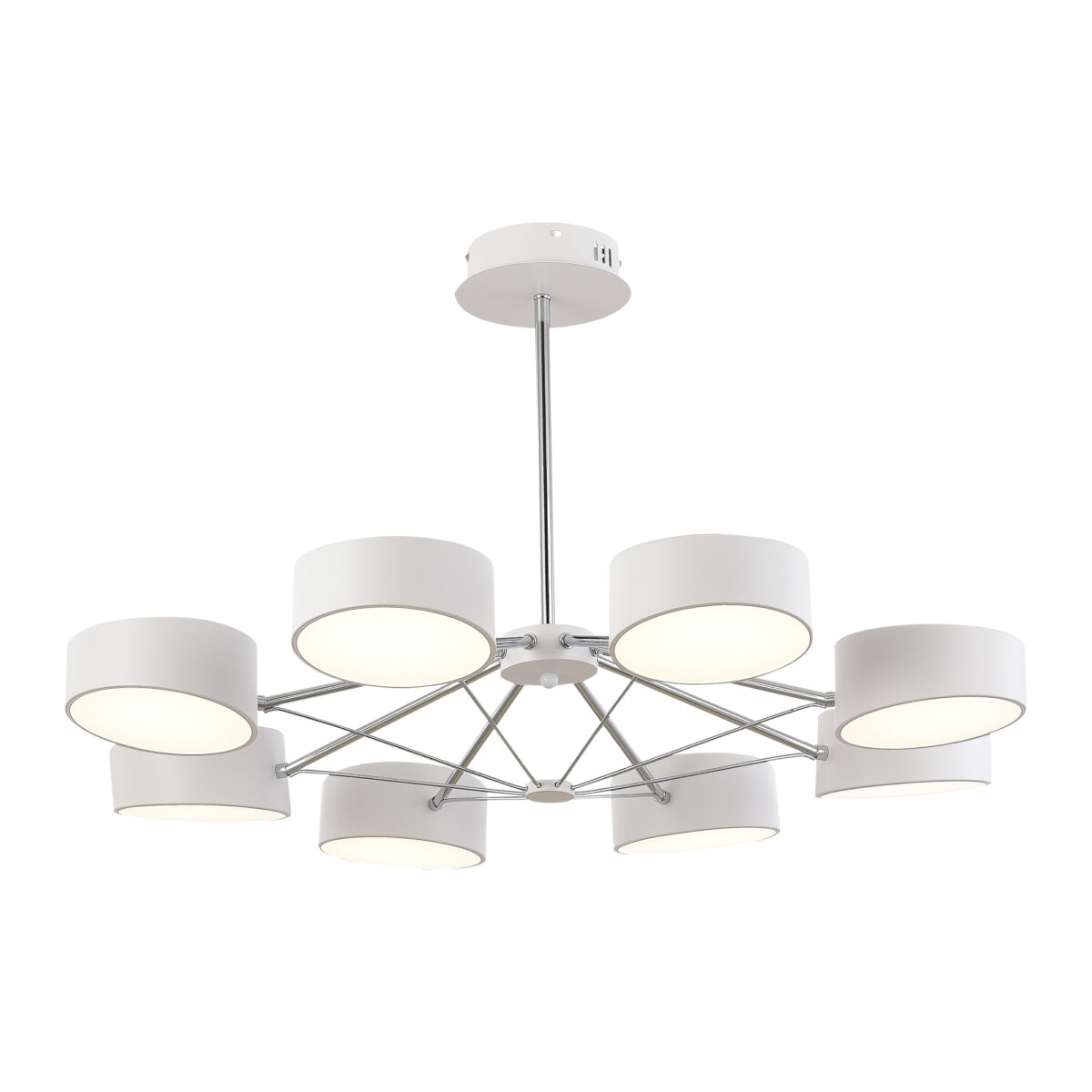 SLE6005-502-08_01W SLE6005-502-08 Светильник потолочный Белый, Хром/Белый LED 8*10W ВАЛЛЕ — изображение 1