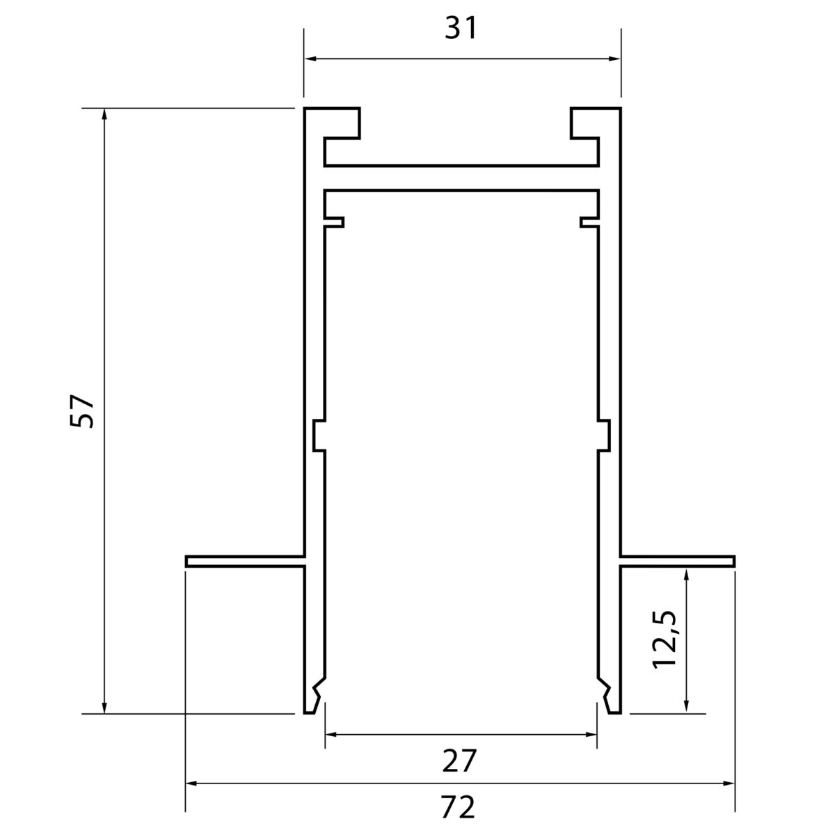 ST021.429.00H Шинопровод SKYLINE 220 встраиваемый ST-Luce Черный Длина 2 000мм СКАЙЛАЙН 220V — изображение 4