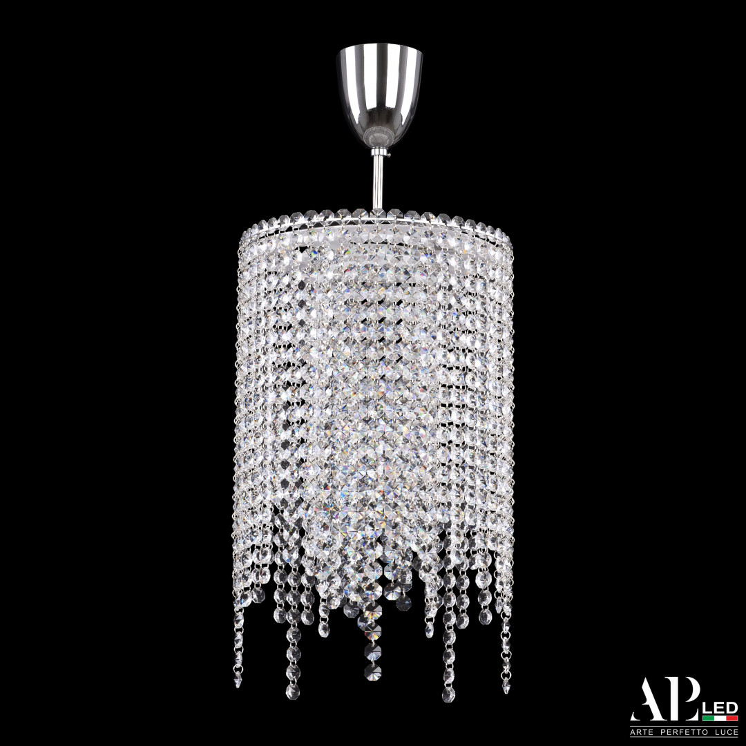 sh01.25.b.led-dim.ni_.tube_ Люстра светодиодная хрустальная с пультом SH01.25.B.LED-DIM.Ni.Tube Arte Perfetto Luce — изображение 1
