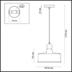 4088/1 PENDANT ODL19 417 темн.серый/золотой Подвес Е27 1*40W BOLLI — изображение 2