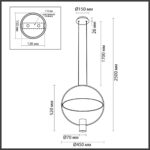 7029/2L HIGHTECH ODL25 000 черный/бел матовый металл/акрил Подвесной светильник черный поворотный 150° IP20 LED GU10 2*7W ORBITE