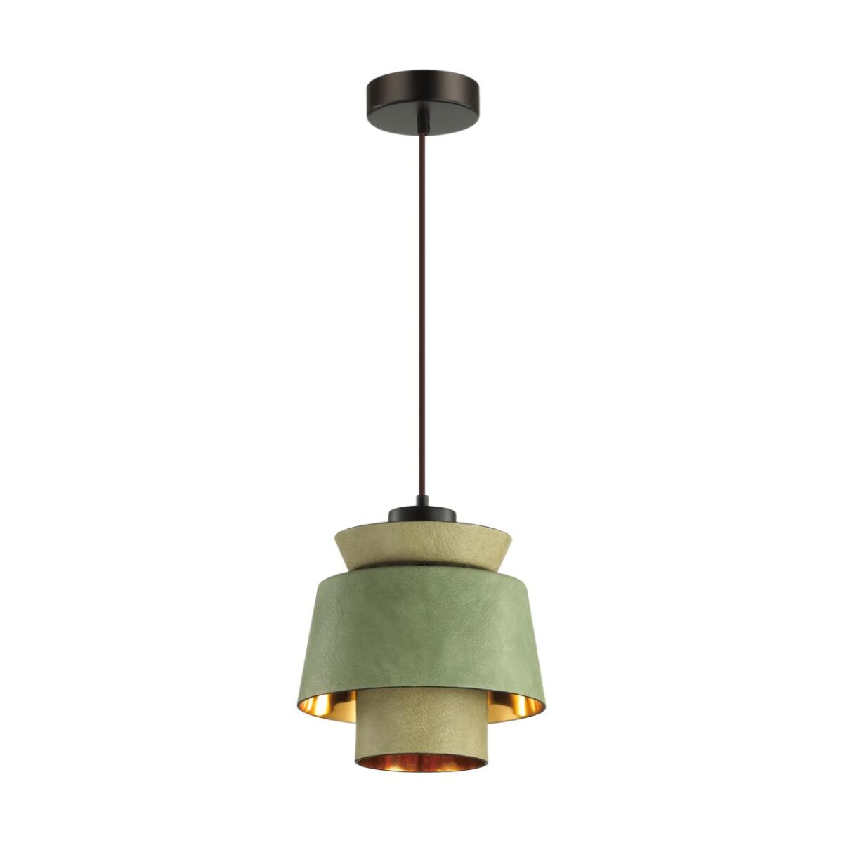 0c1cdc2327c4bbc2259aee48faa34784 4992/1A PENDANT ODL23 381 зеленый/золотой/металл/экокожа Подвес E27 60W KRESSA — изображение 1