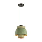 4992/1A PENDANT ODL23 381 зеленый/золотой/металл/экокожа Подвес E27 60W KRESSA