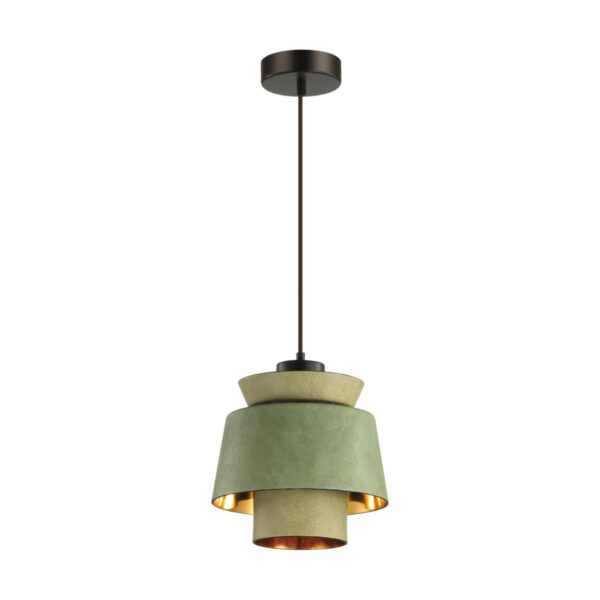 4992/1A PENDANT ODL23 381 зеленый/золотой/металл/экокожа Подвес E27 60W KRESSA