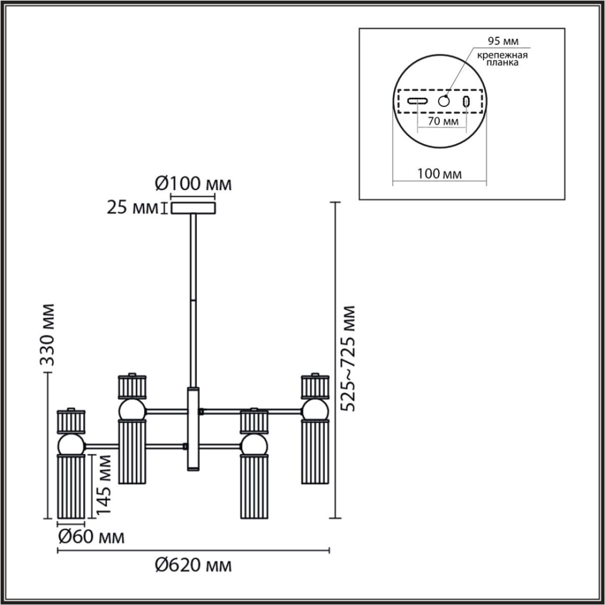 0f8b14bd3dea2c3a51034aa9f3f825ac 8276/6 MODERNI LN26 162 латунь/прозрачный, металл/стекло Люстра Е14 6*40W 220V DENVER — изображение 1
