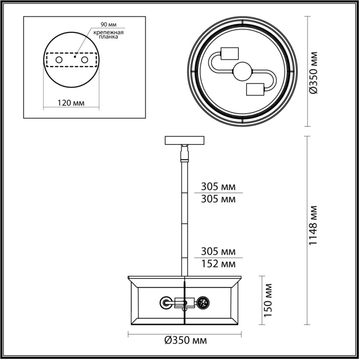 4961/2 NATURE ODL22 703 темно-коричневый/стекло Ландшафтный подвес E27 2*60W IP44 MAVRET — изображение 3