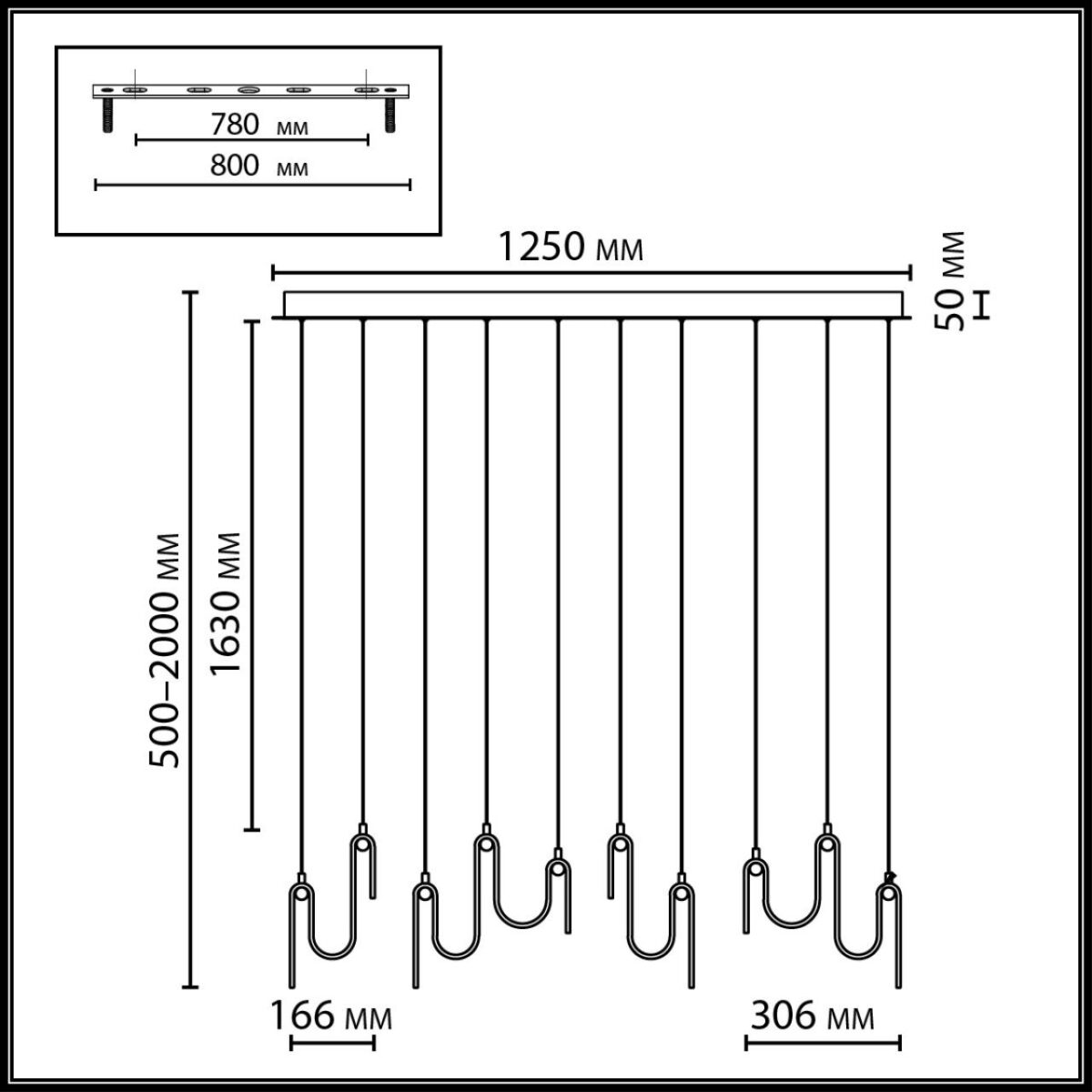 1be61491cfe21bd1131c96fb89965481 5106/52L L-VISION ODL26 549 брашинг/дымчатый металл/стекло Люстра линейная LED x 52W 4000K FLOW — изображение 1