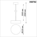 358762 OVER NT21 410 черный Светильник накладной светодиодный, длина провода 2м IP20 LED 30W 4000K 2600Лм 100-265V PROMETA — изображение 2