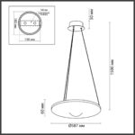 7047/41L HIGHTECH ODL25 000 Подвесной светильник бронзовый/металл/акрил IP20 LED 41W 3000K 2460Лм 220V FUSO — изображение 2
