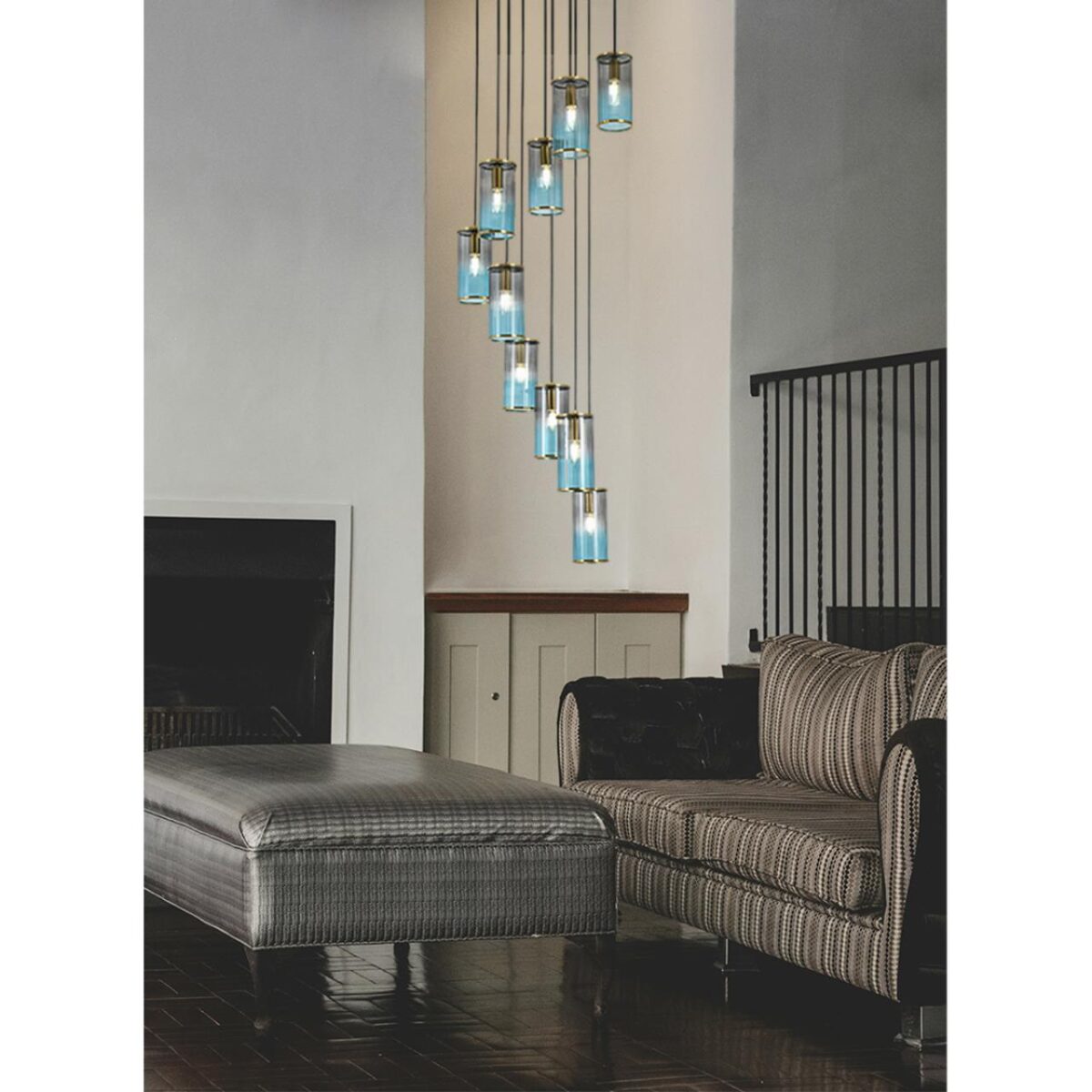 8401/10 MODERNI LN26 000 черный/античная бронза/серо-синий, металл/стекло Люстра E14 10*40W 220V MURANO — изображение 1