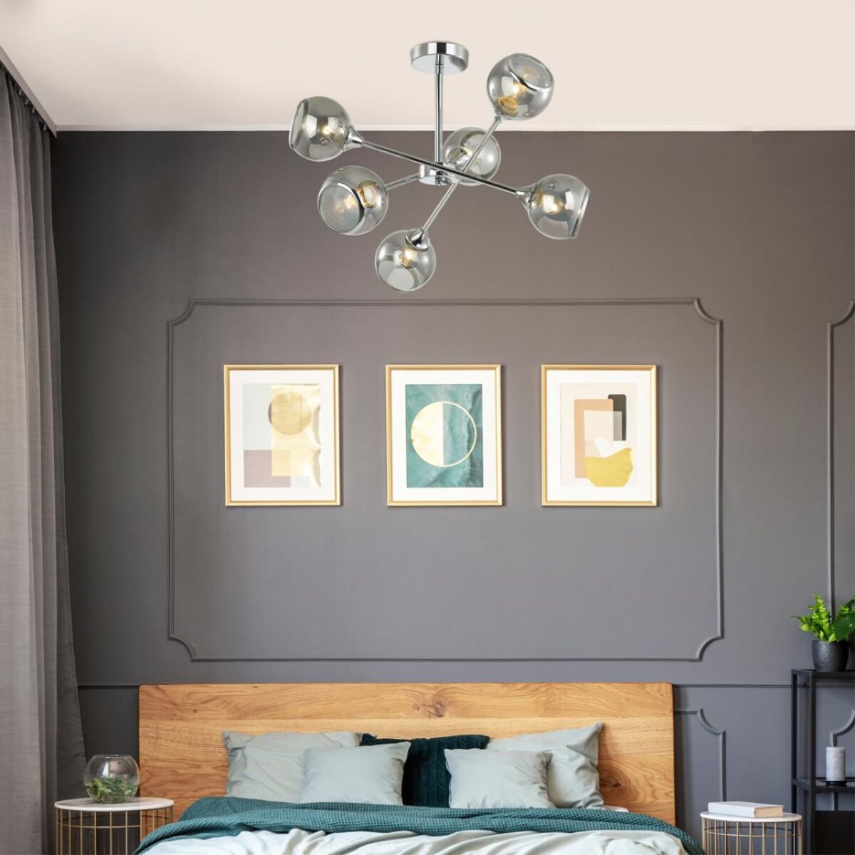 4530/6C COMFI LN21 000 хром, дымчатый Люстра потолочная E27 6*60W 220V SANDRA — изображение 2