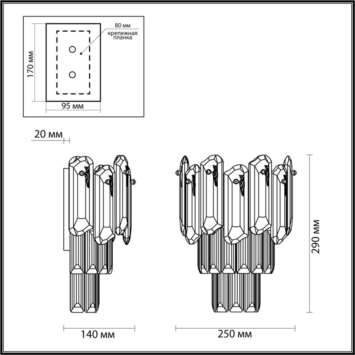 3d94f2a0f9d6ea30f132d1bde361e5cc 5069/2W HALL ODL24 603 золото/прозрачный/металл/хрусталь Бра E14 2*40W BULLON — изображение 1