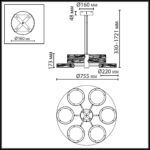 5450/99L L-VISION ODL_EX26 019 молочный/античная бронза/металл/керамика/акрил Люстра LED 99W 2000К/3000K/4000K RIVIERA — изображение 2