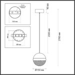 5075/12L L-VISION ODL24 355 черный/прозрачн./молочный/металл/акрил Подвес LED 12W 4000K 600лм RONI