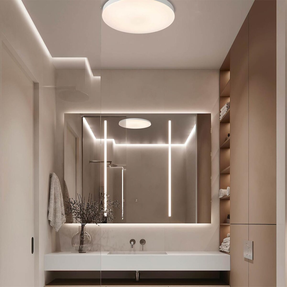 7759/50L MITRA LED SN 545 Светильник пластик/белый LED 50Вт 3000/4000/6500K D500 IP54 CCT GAMMA — изображение 2