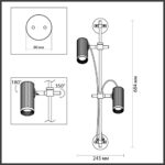7013/2W HIGHTECH ODL25 477 Настенный св-к поворотный на 50°/180° металл/под латунь IP20 LED GU10 *2 10W 220V MANCHESTER — изображение 3