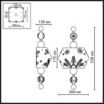 5444/1WA PENDANT ODL_EX26 031 бежевый/античная бронза/металл/керамика Бра E14 2*40W KARELIA — изображение 3