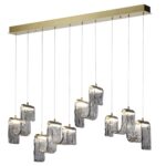 5106/52L L-VISION ODL26 549 брашинг/дымчатый металл/стекло Люстра линейная LED x 52W 4000K FLOW — изображение 2