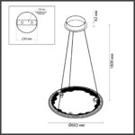 7001/44L HIGHTECH ODL25 000 Подвесной светильник черный ice crack/акрил разд. Вкл. с ПДУ IP20 LED 44W 1309Лм 3000/3800/4800K CRI > 90 CAYON — изображение 2