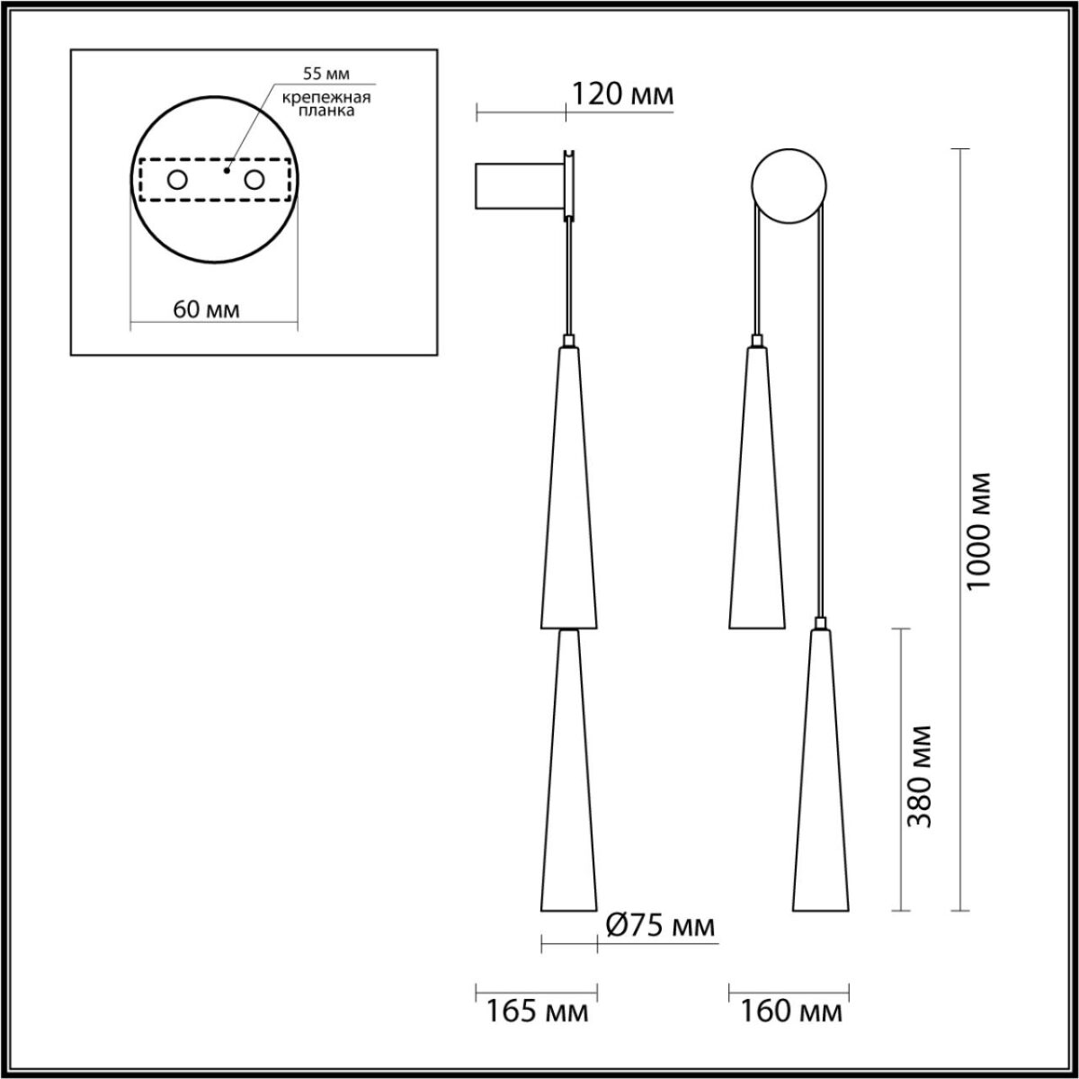 5044/24WL L-VISION ODL24 000 глянц.темн.хром/прозрачный/металл/стекло Бра LED 24W 3000K 2536Лм LUMP — изображение 2