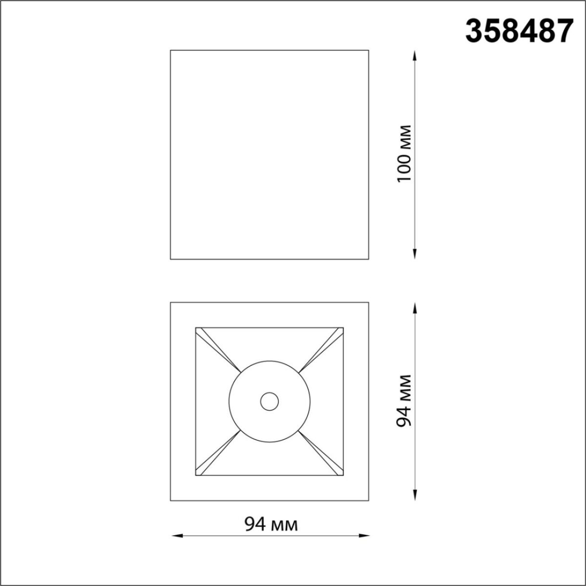 358487 OVER NT20 442 черный/золото Светильник накладной IP20 LED 4000K 10W 220V RECTE — изображение 2
