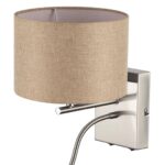 8250/2W MODERNI LN26 527 никель/бежевый, металл/текстиль бра Е14 40W+ LED 3W 4000K 220V NIKKI — изображение 2