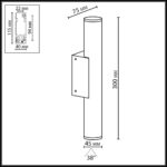 7105/6WL NATURE ODL25 683 настенный светильник металл IP54 LED 2*3W 3000K 85-265V TUBUS — изображение 3