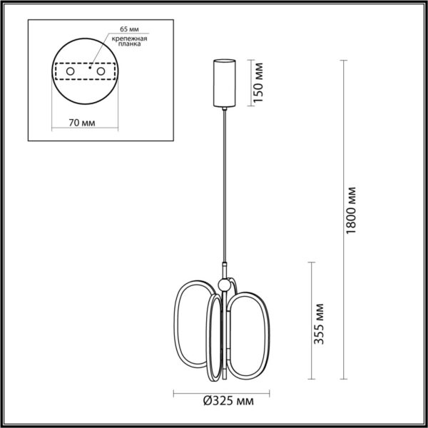 6664/38L L-VISION ODL_EX24 000 Подвесной светильник античн бронза/металл/акрил IP20 LED 38W 2500Лм 3000K PIUMA