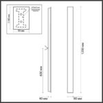 4379/29WL HIGHTECH ODL23 503 черный/металл Настенный светильник IP54 LED 29W 950Лм 3000K 120° FIBI — изображение 2