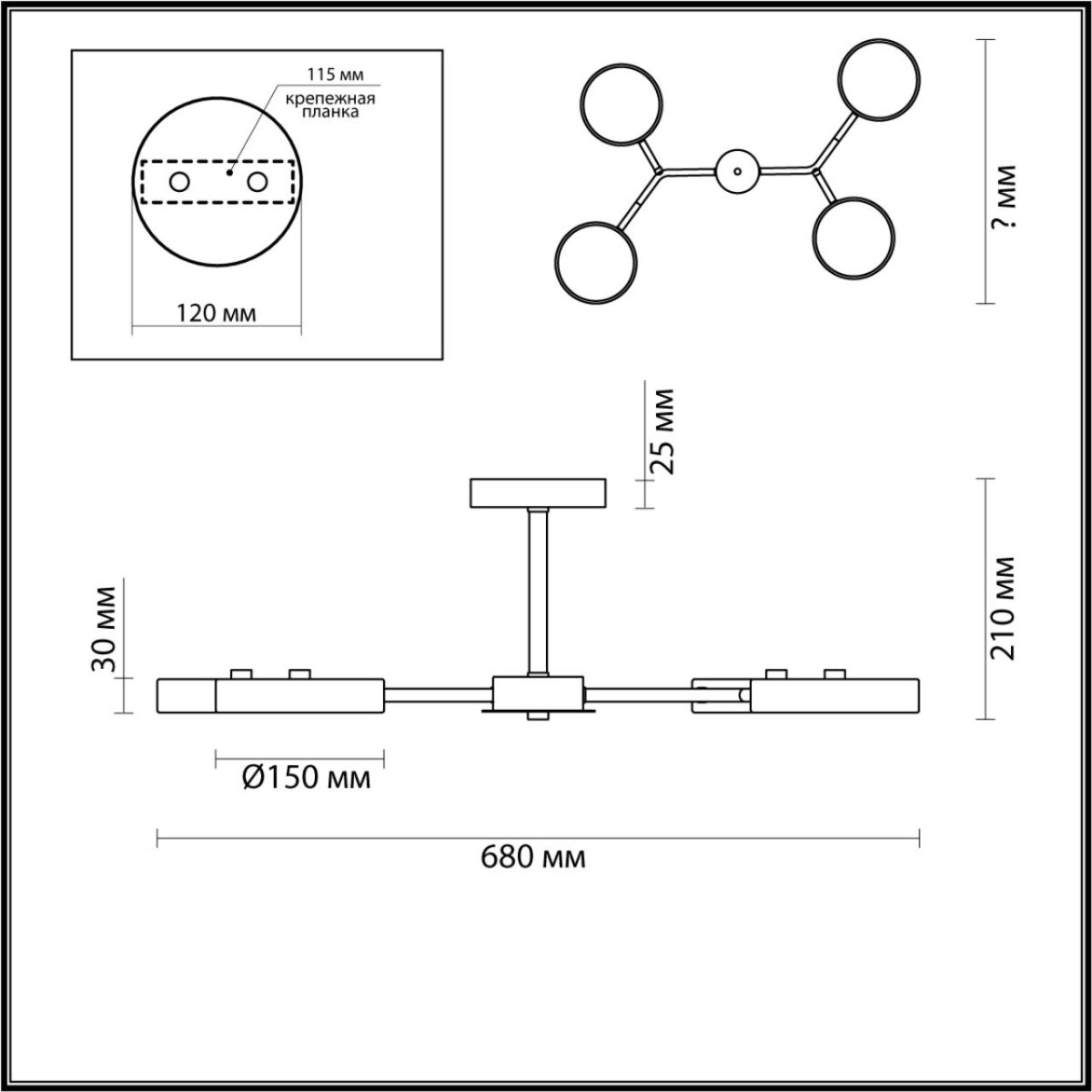 5651/72CL LEDIO LN26 347 серый, дерево Люстра потолочная LED 72W  3000/4000/6000К 220V BRAD — изображение 2