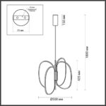 6665/53L L-VISION ODL_EX24 000 Подвесной светильник брашир. черный/металл/акрил IP20 LED 54W 2650Лм 3000K PIUMA — изображение 2