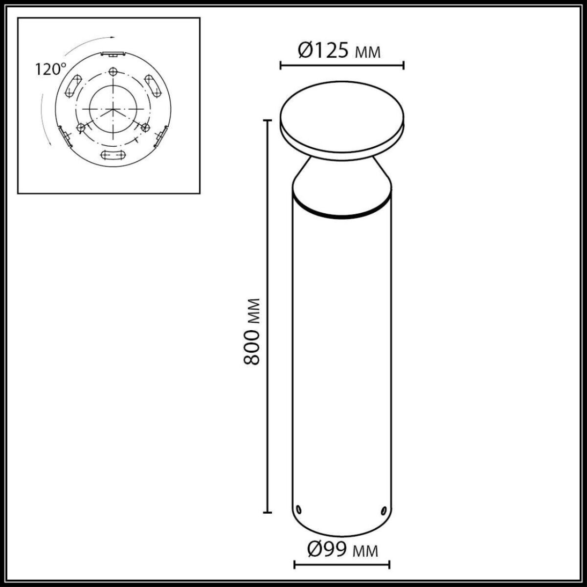7119/12GLA NATURE ODL25 659 Ландшафтный светильник черный/металл IP65 LED 12W 670Лм 3000K 120° 220-240V COIL — изображение 2