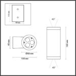 7071/16WL NATURE ODL25 685 Настенный светильник металл/стекло IP65 LED 16W 3000K 45° AC85~265V LONG — изображение 3