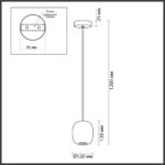 5053/1B PENDANT ODL24 375 черный/голубой/металл Подвес GU10 LED 4W OVALI