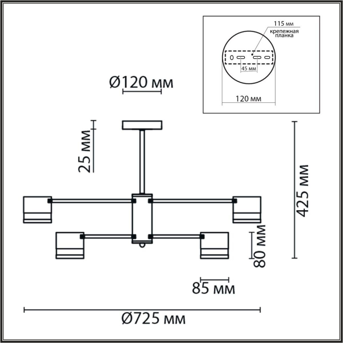 8240/8C COMFI LN26 239 черный/латунь, металл/акрил Люстра потолочная LED GX53 8*7W 220V LANIKA — изображение 3