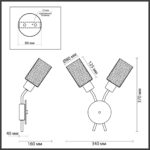 4492/2W COUNTY LN20 000 черный, дерево Бра E14 2*60W 220V FERN — изображение 2