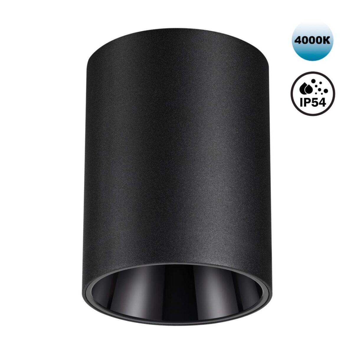 359423 OVER NT24 430 черный Светильник накладной влагозащищённый IP54 LED 15W 170-265V 4000К 1350Лм RECTE — изображение 1