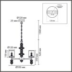 8338/6 MODERNI LN26 143 хром/серый, металл/стекло/текстиль Люстра E14 6*40W 220V ILMIRA