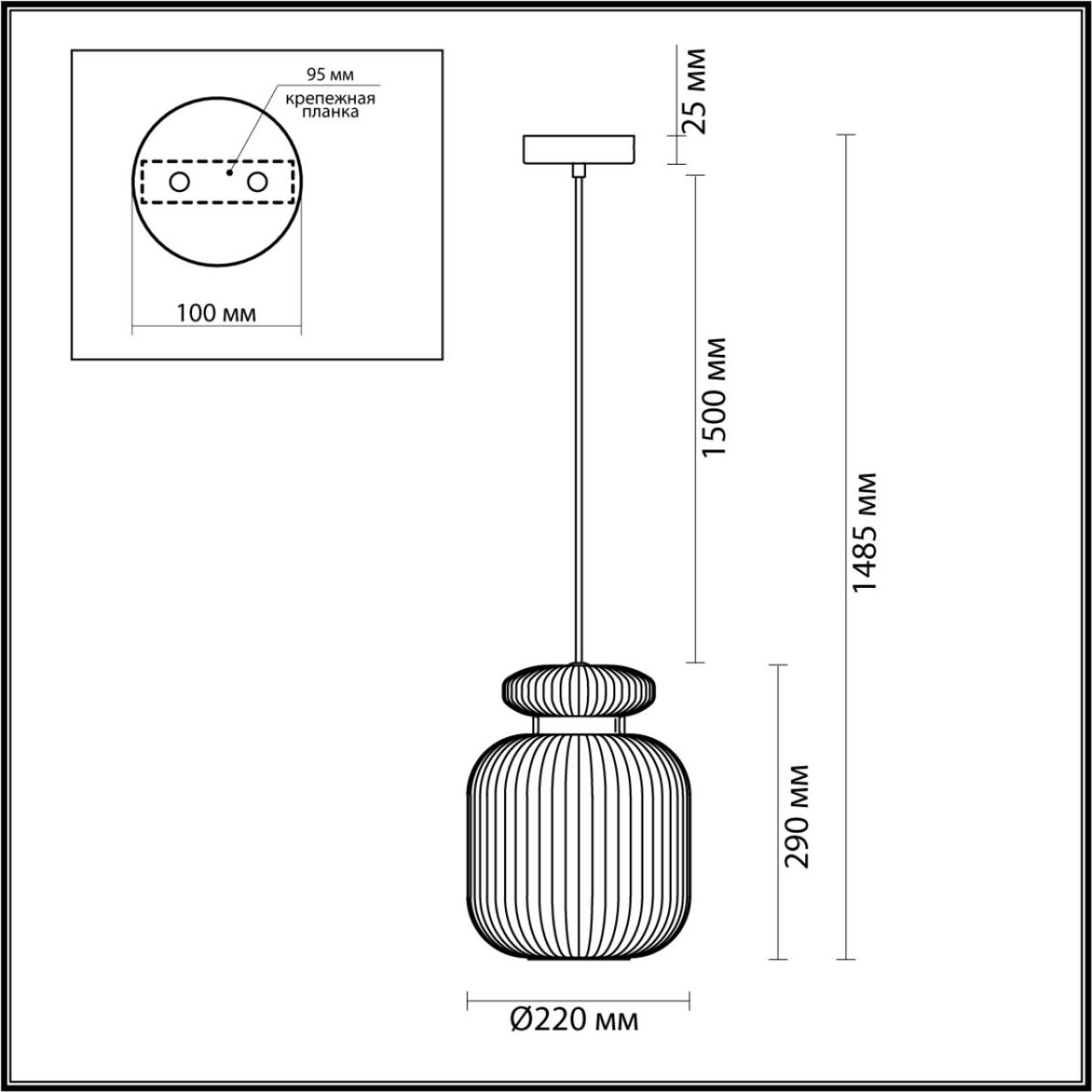 5042/1A PENDANT ODL24 373 античн.бронза/янтарный/металл/стекло/эко.кожа Подвес E27 1*60W JUGI — изображение 1