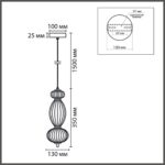 8369/15L LEDIO LN26 376 латунь/белый, металл/стекло Подвес LED 8W 3000/4000/6000K 220V LIALDA — изображение 3
