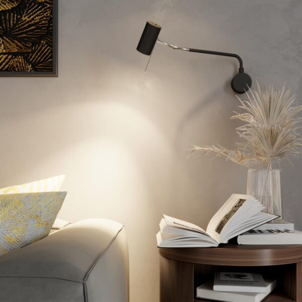 4381/1W HIGHTECH ODL23 455 черный/хром/металл Настенный св-к выкл. на плафоне IP20 LED GU10 10W GIGI