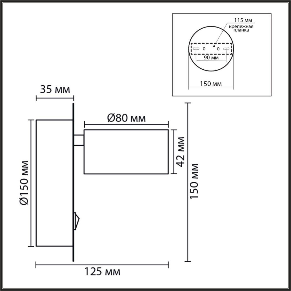 d95d52c78ceb6d476a954a33d771a0c4 8344/1W COMFI LN26 251 черный, металл Бра GX53 LED 1*7W 220V TORINA — изображение 1