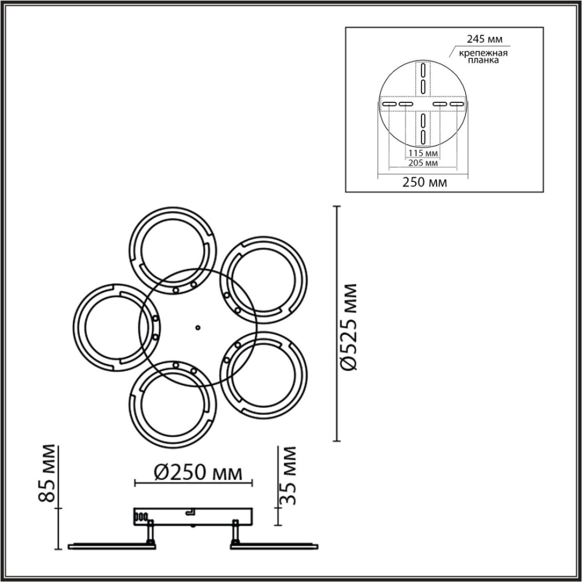 8027/55CL LEDIO LN25 000 белый, металл/акрил Потолочный светильник с ПДУ LED 55W 3000-6000К 220V KALIFA — изображение 3