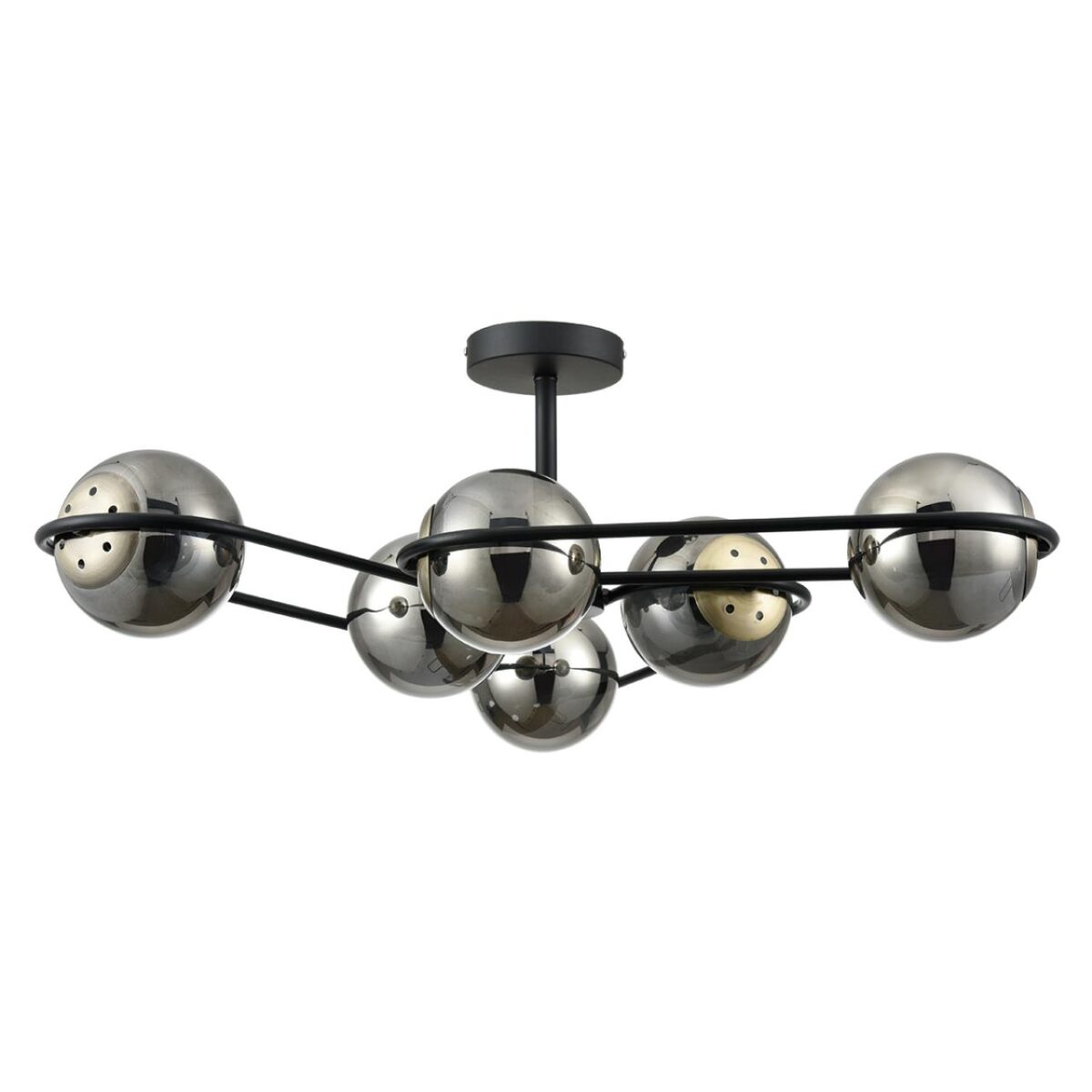 e16d05eb680659d4e36eac47e7521359 8060/6C COMFI LN24 000 черный/дымчатый металл/стекло Люстра потолочная E27 6*60W 220V CAMILIE — изображение 1