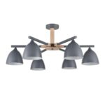 8096/6C MODERNI LN26 339 серый/серый металл, дерево/металл Люстра потолочная Е27 6*60W 220V COLANGE