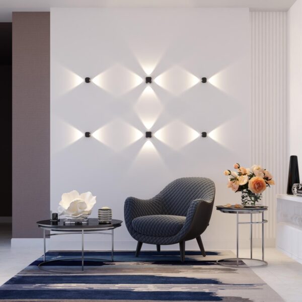 4222/8WL HIGHTECH ODL21 333 черн/металл Настенный светильник IP54 LED 8W 716Лм 3200K 70° MIKO
