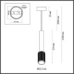 4238/1 HIGHTECH ODL22 321 черный/металл Подвесной светильник IP20 LED GU10 max 10W MEHARI — изображение 2