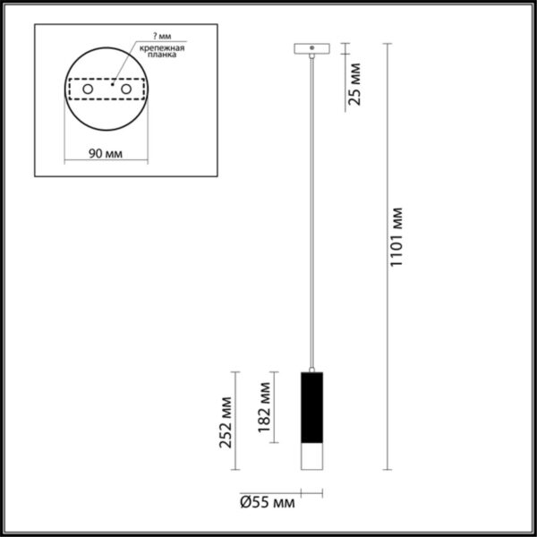3876/1L HIGHTECH ODL19 399 черный с золотом Подвесной светильник GU10 1*50W 220V KIKO