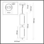 5003/20L L-VISION ODL23 391 черный матовый/прозрачный/стекло Подвес LED 20W 3000K KAVIA — изображение 2