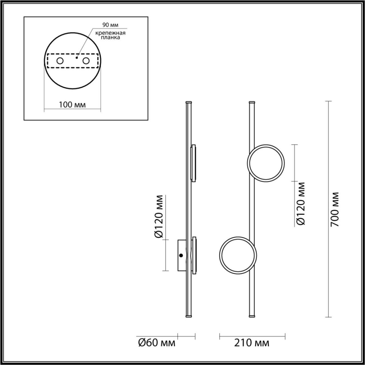 6601/24WL HIGHTECH ODL25 000 Настенный светильник бронза/металл/акрил IP20 LED 3000K 220V STILO — изображение 1